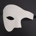 Antique white cracked texture half-face phantom mask for Halloween masquerade parties - Cracked White