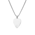 Minimalist polished silver stainless steel guitar pick pendant necklace with blank surface - Steel