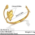 Edelstahl Blumenarmband in 18K Goldfarbe mit Abmessungen - Lotusform-Stil (SS-YS137-1) / Gold