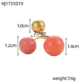 Anello geometrico moderno in oro con tre sfere colorate a goccia d'olio HJ1731D19 - Perle Rosa Arancioni e Oro (HJ1731D19)