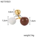 Elegante anello geometrico con sfere multicolori oro bianco e marrone e misure del prodotto - Perle Bianco Opaco Marroni e Oro (HJ1731D23)