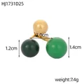 Anello geometrico con perle sferiche oro, verde scuro e verde chiaro, peso 7,4g - Perle Oro Opaco Verde Scuro e Verde Brillante (HJ1731D25)