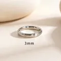 Minimalistischer 3mm gebürsteter silberner Titanstahlring für Damen mit Matt-Finish - US 4 / 3mm Gebürstet Silber