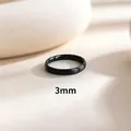 Minimalistischer 3mm schwarzer Ring aus gebürstetem Titanstahl mit mattem Finish für Paare - US 4 / 3mm Gebürstet Schwarz