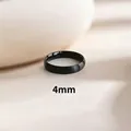 Eleganter 4mm schwarzer gebürsteter Edelstahlring für Paare, minimalistisches Design. - US 4 / 4mm Gebürstet Schwarz