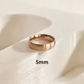5mm gebürsteter roségoldener Titanstahl minimalistischer schlichter Ring mit mattem Finish - US 4 / 5mm Gebürstet Roségold