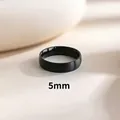 Minimalistischer 5mm breiter schwarzer gebürsteter Titanstahlring für Damen und Herren - US 4 / 5mm Gebürstet Schwarz