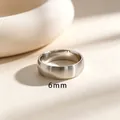 Minimalistischer 6 mm gebürsteter Titanstahlring in Silber für einen modernen Look - US 4 / 6mm Gebürstet Silber