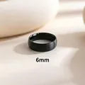 Schlichter 6mm mattschwarzer Titanstahlring für Herren und Damen im minimalistischen Stil - US 4 / 6MM Schwarz