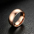 Classic 8mm polished rose gold stainless steel wedding band ring for men and women - Rose Gold
