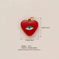Vibrant red heart pendant with evil eye design, made of durable stainless steel, 19mm size - Red Heart Pendant