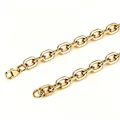 Stilvolles, vergoldetes Herrenarmband aus Titanstahl mit ineinandergreifenden Gliedern - 7mm 8-seitig Poliert (Karabinerverschluss) / 18cm / Gold