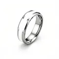 Eleganter 6mm Ring aus 316L Edelstahl mit weißer Emaille-Einlage und polierter Oberfläche - Größe 7 / 6mm Breite / Silber