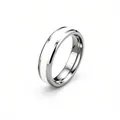 Minimalistischer 6 mm Edelstahlring 316 mit polierter Oberfläche und weißer Emaillierung. - Größe 7 / 4mm Breite / Silber