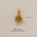 Ciondolo margherita in acciaio inossidabile placcato oro 18K per accessori gioielli DIY - Pendaglio Fiore di Aprile