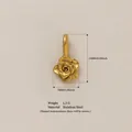 Ciondolo a forma di rosa in acciaio inossidabile dorato per la creazione di gioielli - Pendaglio Fiore di Giugno