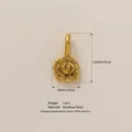 Elegante ciondolo a fiore di rosa in acciaio inossidabile placcato oro 15x8mm - Pendaglio Fiore di Settembre