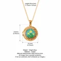 Vintage 18K verguld koperen medaillon hanger ketting met gedetailleerd bloemen borduursel - Ovale Bloem