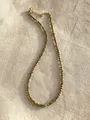 Detailed view of faceted natural unakite stone beads on a delicate choker necklace. - One Size / Unakite Style (Style 20)