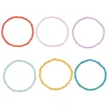 Lot de six bracelets en perles colorés faits main pour superposition en tons vifs - Lot de 6 (Multicolore)