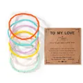 Lot de 6 bracelets en perles faits main avec une carte de message cadeau 'To My Love'. - Lot de 6 (Carte TO MY LOVE)