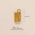 Gold-plated stainless steel rectangular pendant with Metro engraving and dimensions - Memories Postcard Pendant