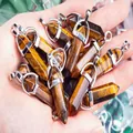 Natural tiger's eye stone hexagonal column bullet pendant necklace accessory - Single Hexagonal Pillar / Tiger Eye Stone Bracelet