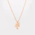 Elegante Halskette mit Kaktus-Anhänger in Roségold für Damen, stilvoller Halsschmuck - Roségold