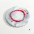 Handmade pink semi-precious stone barrel bead woven bracelet with silver spacer accents - Pink Semi-precious Stone Barrel Style (BR1823-A)