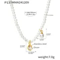 Detailed measurements of a shell pearl necklace with teardrop zircon pendant and steel. - Gold Teardrop Pendant (P137)