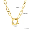 Vergoldete Edelstahl-Gliederkette mit Angaben zu Größe und Gewicht für Damen. - Gold Halskette