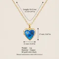 Dimensioni e specifiche dei materiali del medaglione a cuore con fiori vintage - Stile fiore blu a cuore (10)