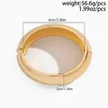 Bracciale rigido dorato spesso con cerniera, diametro interno 2,36 pollici, peso - Bracciale Rigido Spesso e Liscio con Cerniera (02731) / Oro