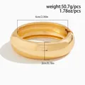 Bracciale rigido bombato oro lucido, diametro interno 6 cm e larghezza 2 cm - Bracciale Rigido Largo Lucido (02662) / Oro