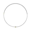 Collier ras du cou minimaliste en maille argent 925 avec pendentif solitaire moissanite - N15561 Cordon gris 4,0 mm / 30 points