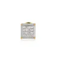Square S925 sterling silver hip hop stud earring with full pavé cubic zirconia - Square Micro-Inlay Style / 925 Silver / Single Piece / Two Colors