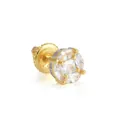 Pendiente de plata S925 para hombre con circonitas claras en estilo hip hop - Estilo Pavé Cuadrado (Estilo 1) / Plata 925 / Pieza Única / Dorado