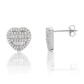 Pendientes de corazón en plata 925 con circonitas brillantes estilo Iced-out - Estilo Corazón Iced Out (Estilo 5) / Plata 925 / Un par / Plateado
