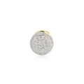 Pendientes de botón hip hop de lujo en plata S925 con circonitas pavé completas - Domo Redondo Iced Out (Estilo 9) / Plata 925 / Pieza Única / Dorado