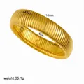 Pulsera elástica de acero inoxidable chapada en oro de 18K con una textura acanalada única - Alta calidad CK1079 dorado 16 mm 20 cm