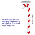 Red and white striped inflatable candy cane prop for holiday decoration - Red and White Cane (Large)