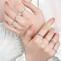 Chic 22-piece silver multi-joint ring set with heart and wave retro designs for women - 7-Piece Set (1867) / 7-Piece Set / White Gold