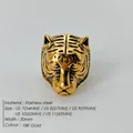 Vintage tiger head stainless steel ring for men, premium 18K gold plated finish - US7 (54MM) / 10 Pieces/Pack / Gold