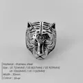 Professional vintage stainless steel tiger head statement ring in silver finish for men - US7 (54MM) / 1 Piece/Pack / Steel