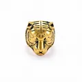 Detailed vintage tiger head ring for men in 18K gold plated titanium stainless steel - US7 (54MM) / 1 Piece/Pack / Gold
