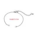 Stainless steel DIY bracelet chain with 15+5cm length and lobster clasp closure - 15+5cm / Steel