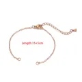 Rose gold stainless steel semi-finished DIY bracelet chain component, Length: 15+5cm - 15+5cm / Rose Gold