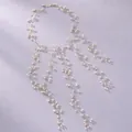 Forest style gold wire pearl vine headpiece for elegant bridal weddings and banquets - Photo-Ready Hair Accessories HS-J7451G