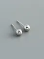 Minimalistische zilveren kogeloorstekers van 5 mm van sterlingzilver met hoogglans - 925 zilver / 5mm (met Rubberen Stop) / Witgoud
