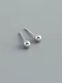 Minimalistische S925 sterling zilveren 5mm ronde kogel oorknopjes gepolijst zilver - 925 zilver / 3.9mm (met Rubberen Stop) / Witgoud